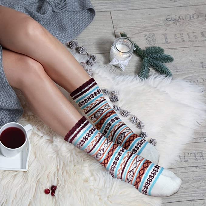 Wholesale Women's Winter Crew Socks Warm Thick Soft Wool Socks