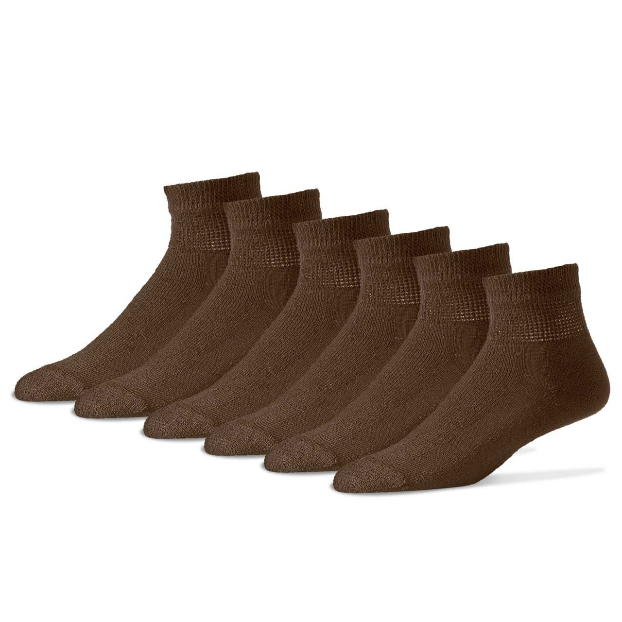 Wholesale Diabetic Cotton Ankle Socks, Plain Brown Diabetic Socks
