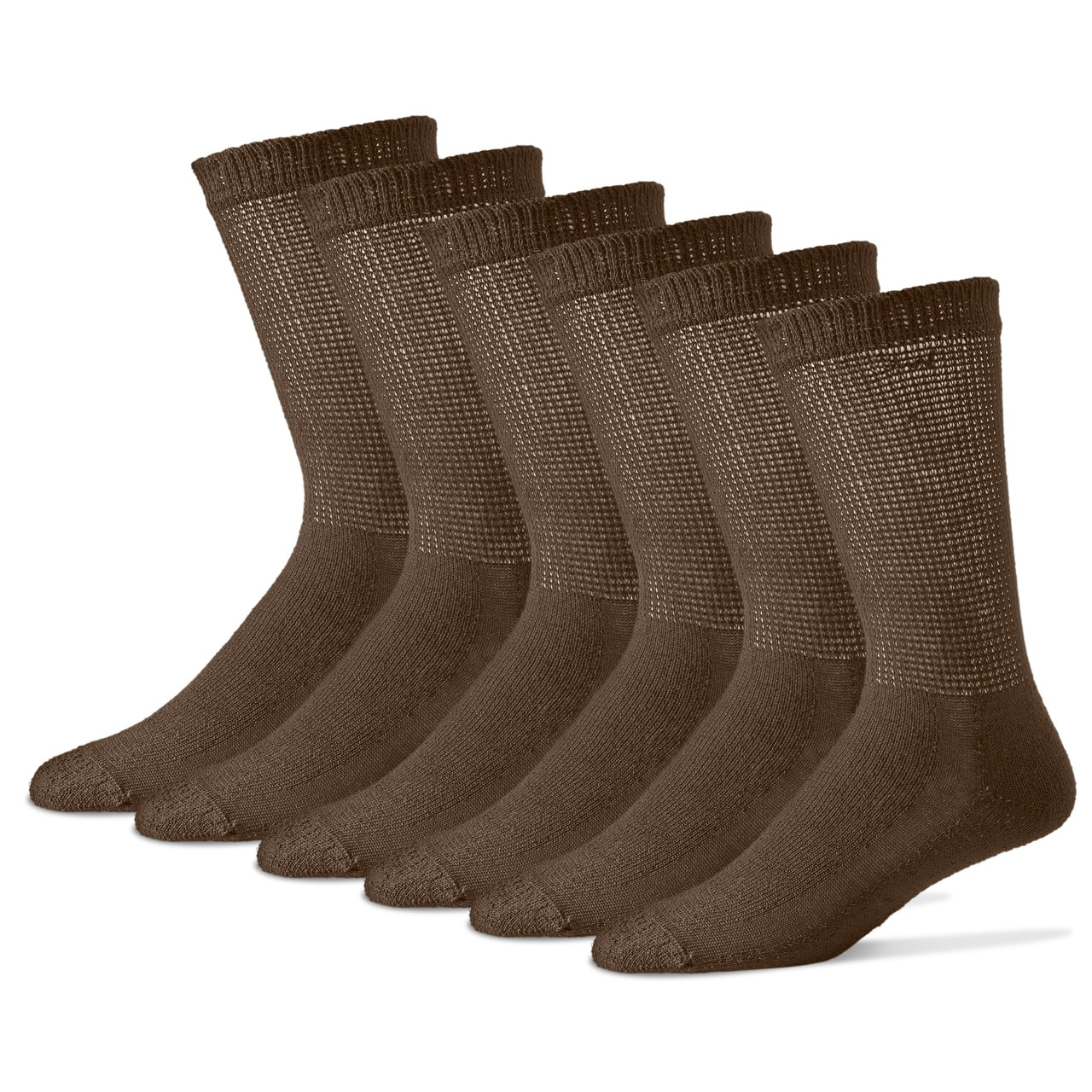 Wholesale Diabetic Cotton Crew Socks, Plain Brown Diabetic Socks