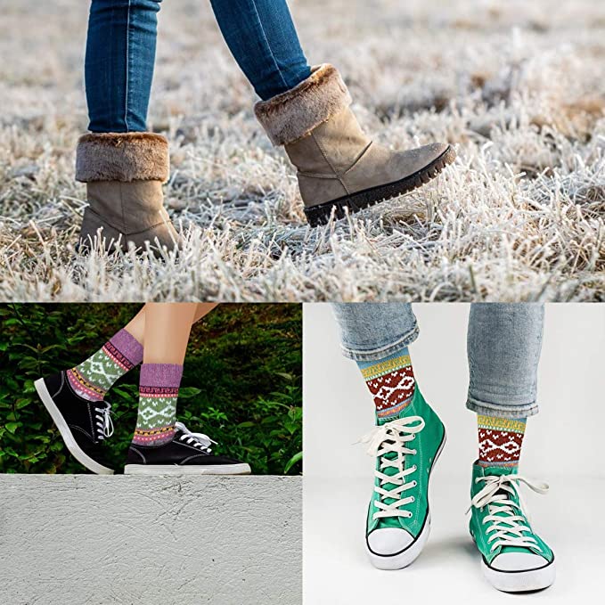 Wholesale Women's Winter Crew Socks Warm Thick Soft Wool Socks