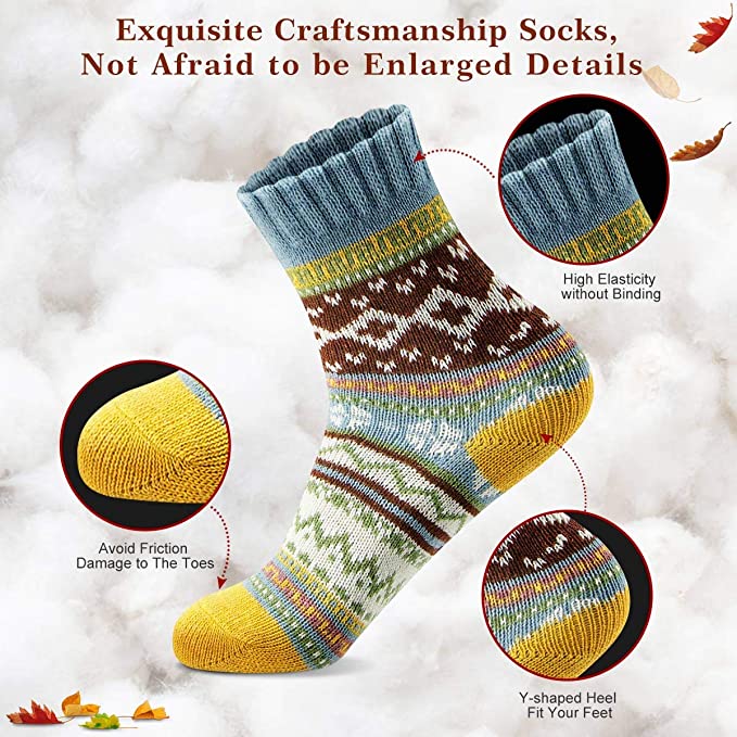 Wholesale Women's Winter Crew Socks Warm Thick Soft Wool Socks