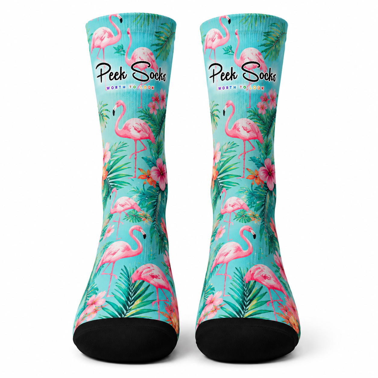 PeekSocks® Flamingo Paradise Crew Socks