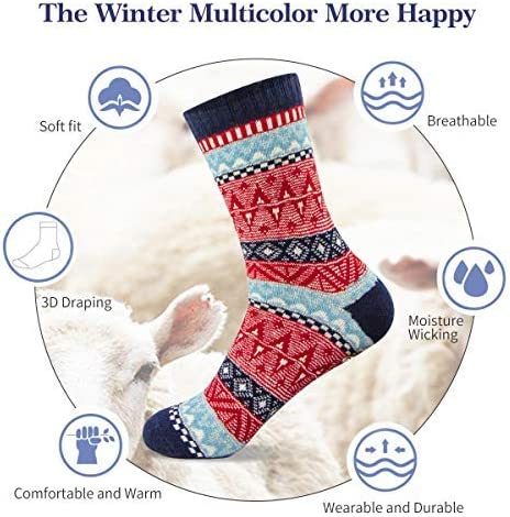 Wholesale Women's Winter Crew Socks Warm Thick Soft Wool Socks