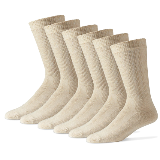 Wholesale Diabetic Cotton Crew Socks, Plain Tan Color Diabetic Socks