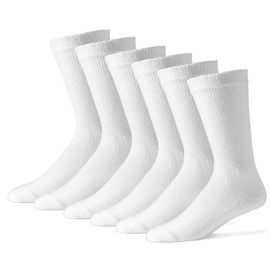 Wholesale Diabetic Cotton Crew Socks, Plain White Diabetic Socks