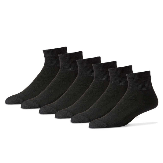 Wholesale Diabetic Cotton Ankle Socks, Plain Black Diabetic Socks