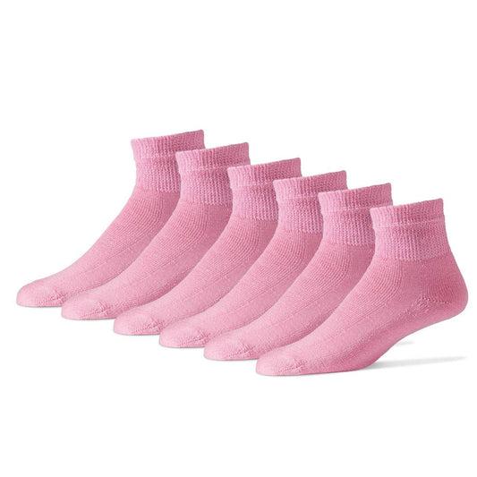 Wholesale Diabetic Cotton Ankle Socks, Plain Pink Diabetic Socks