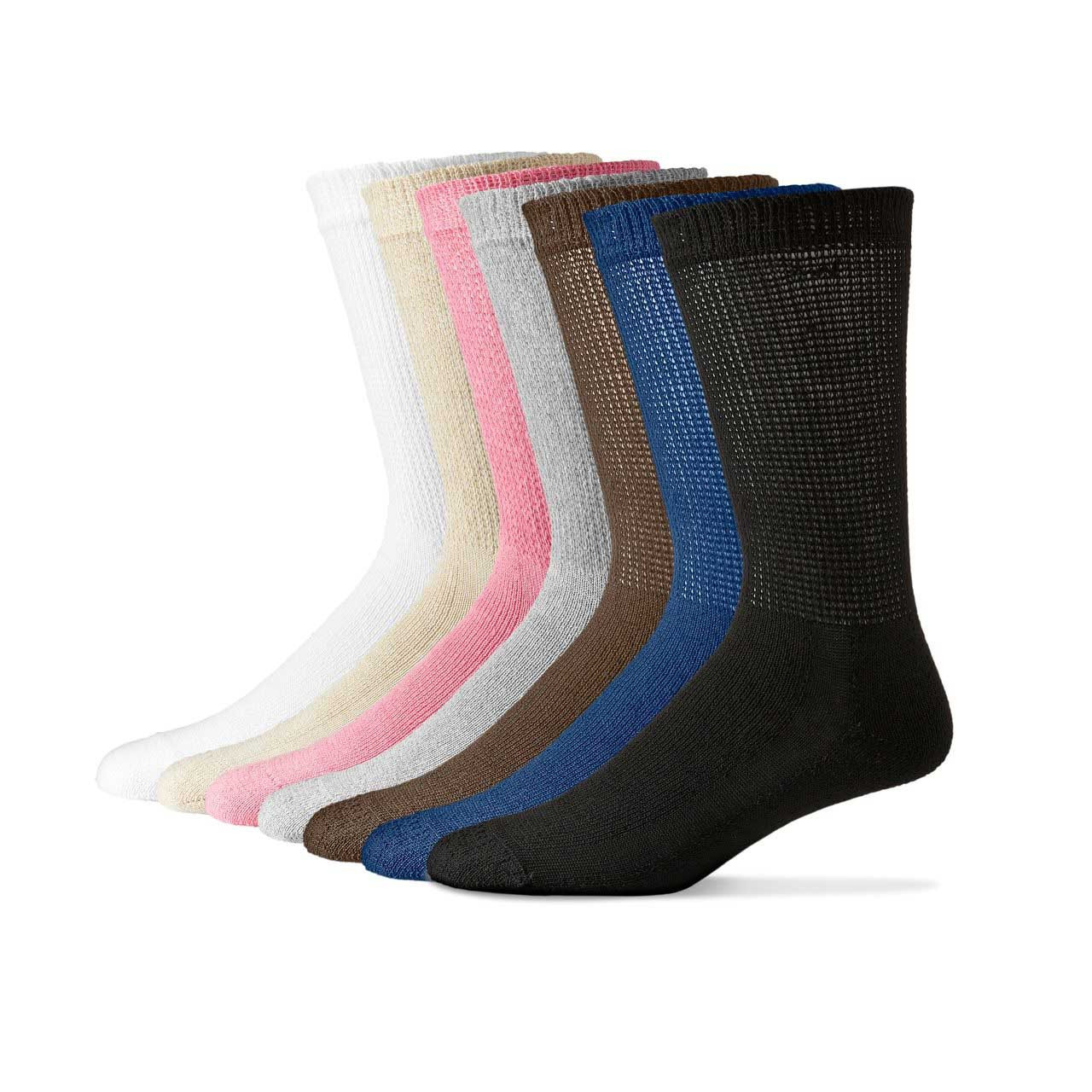 Wholesale Diabetic Cotton Crew Socks, Plain Gray Diabetic Socks