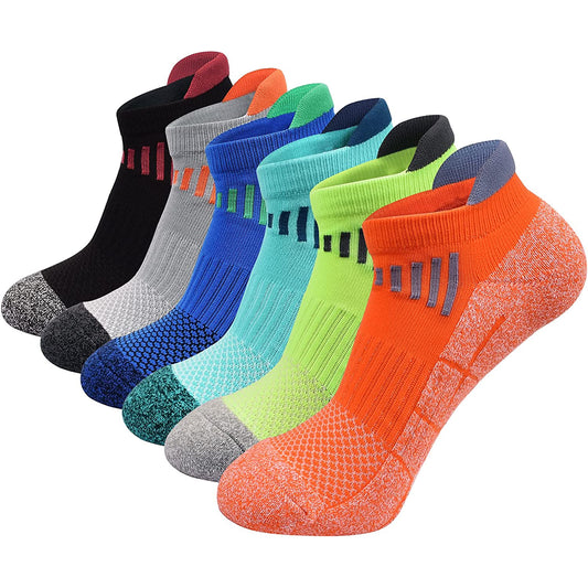 Wholesale Men's Low Cut Ankle Athletic Socks Cotton Mesh Cushioned Running Ventilation Sports Tab Socks