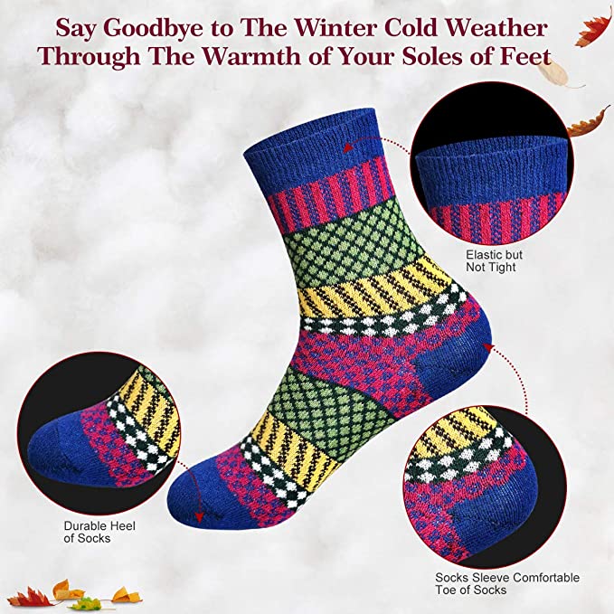 Wholesale Women's Winter Crew Socks Warm Thick Soft Wool Socks