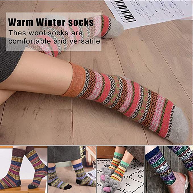 Wholesale Women's Winter Crew Socks Warm Thick Soft Wool Socks